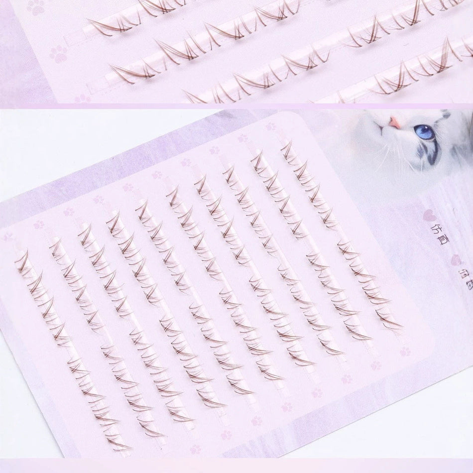 Brown Coffee Lower Cluster False Eyelashes Natural Lash Set