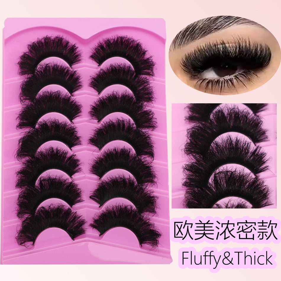 7-Pair Thick Curled False Eyelashes Dramatic Volume Set