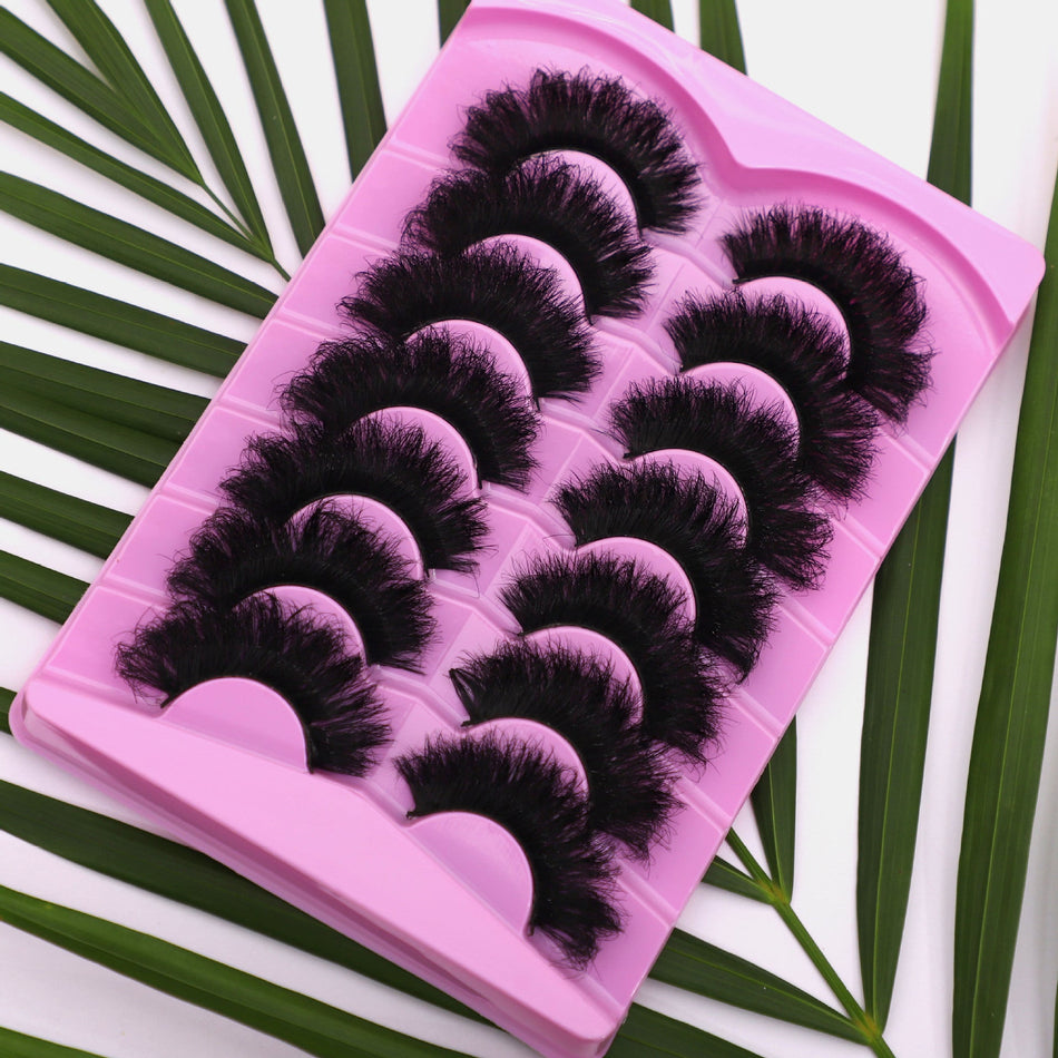 7-Pair Thick Curled False Eyelashes Dramatic Volume Set