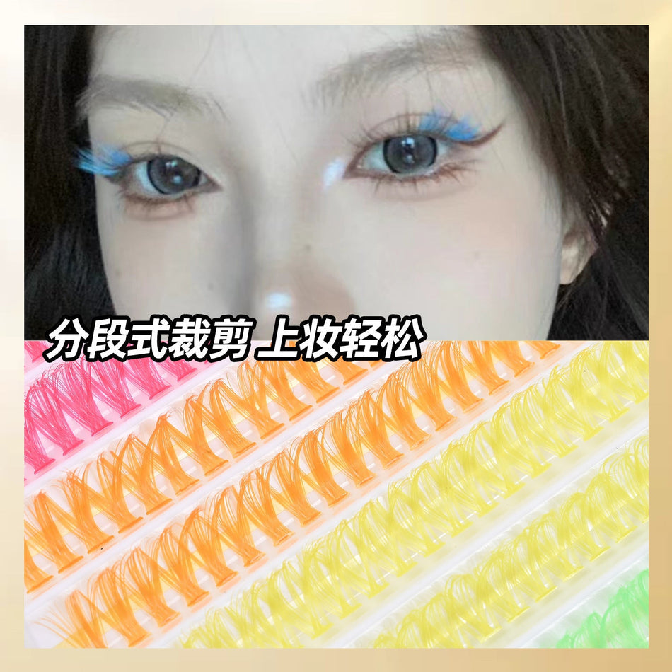 40D DIY Cluster False Eyelashes Colorful Lash Extension Set