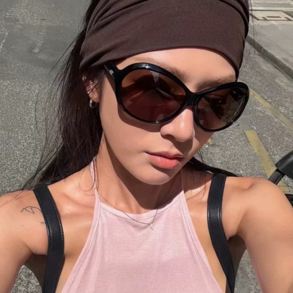 Oversized Aviator Sunglasses for Women with UV400 Protection