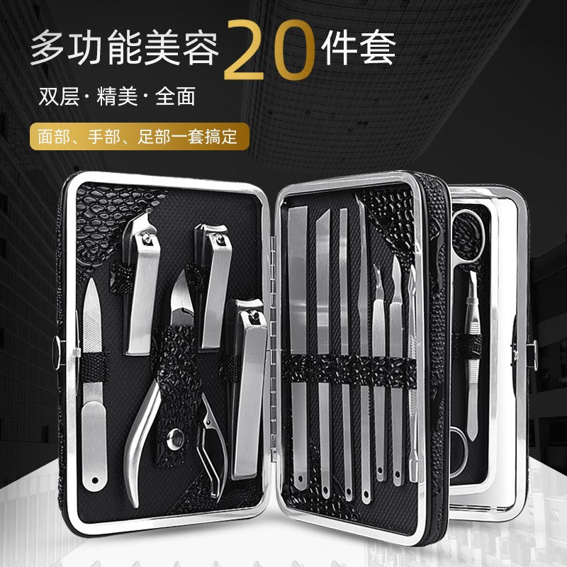 Stainless Steel 20-Piece Nail Clipper Manicure Tool Set