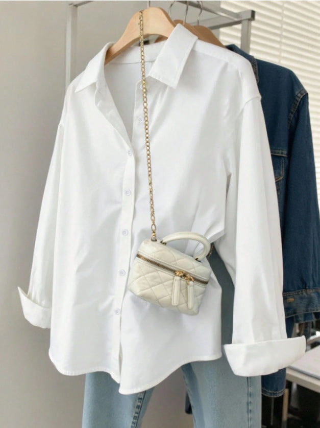 Women's Casual Loose Long Sleeve Versatile Spring Shirt Top