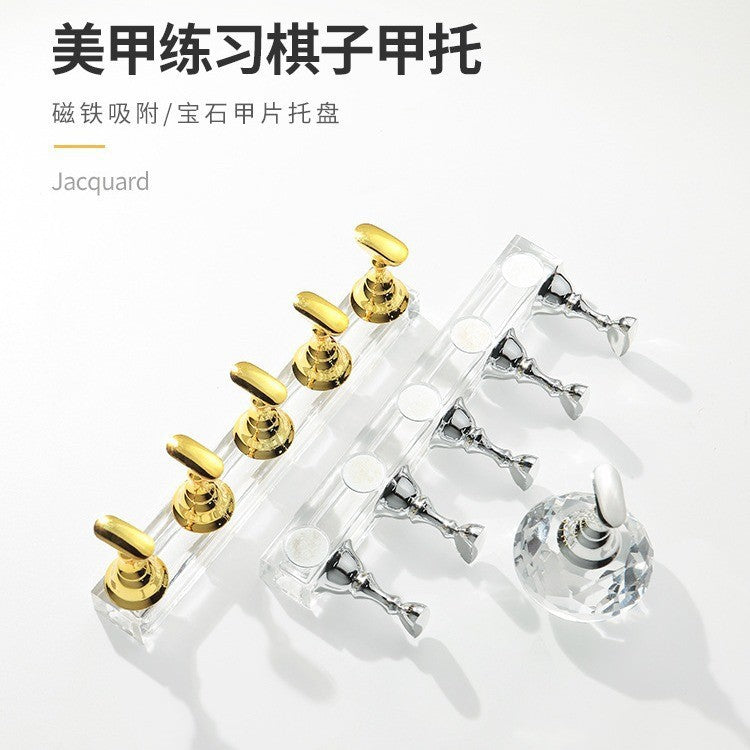 Minimalist Magnetic Nail Display Stand with Practice Base