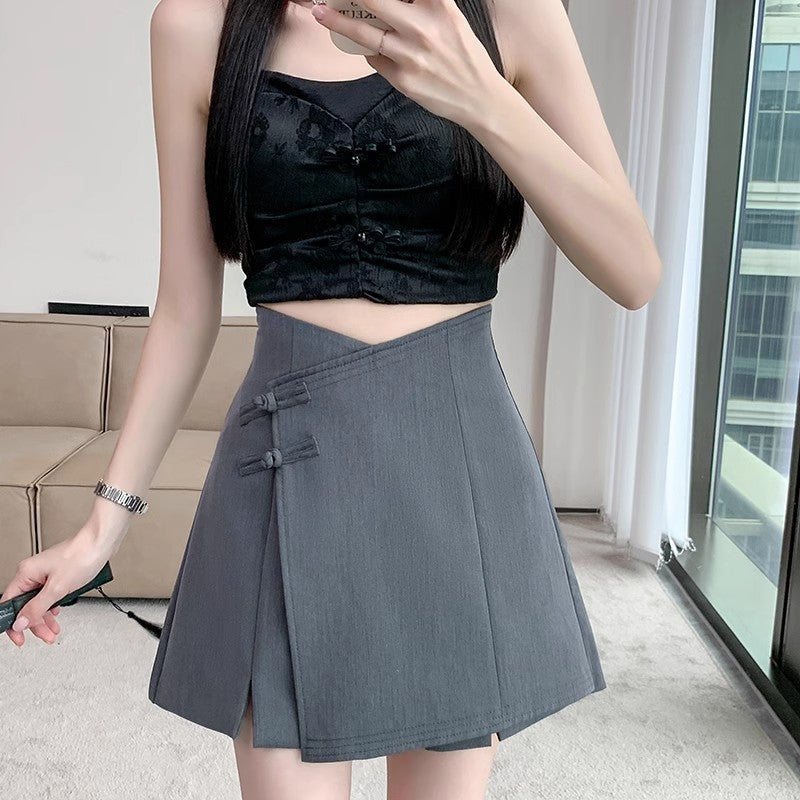 Women's Plus Size High Waist A-Line Culotte Shorts Skirt