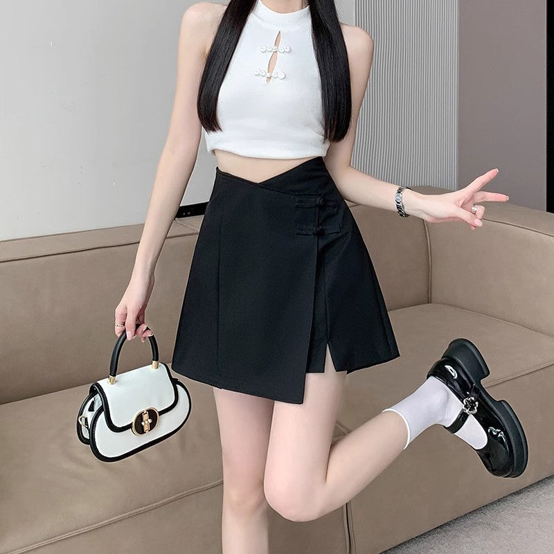 Women's Plus Size High Waist A-Line Culotte Shorts Skirt