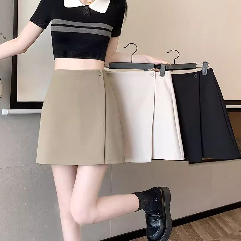 Women's High Waist Irregular A-Line Suit Mini Skirt