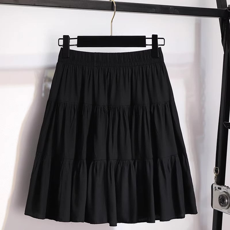 Women's High Waist White Pleated A-Line Cake Mini Skirt