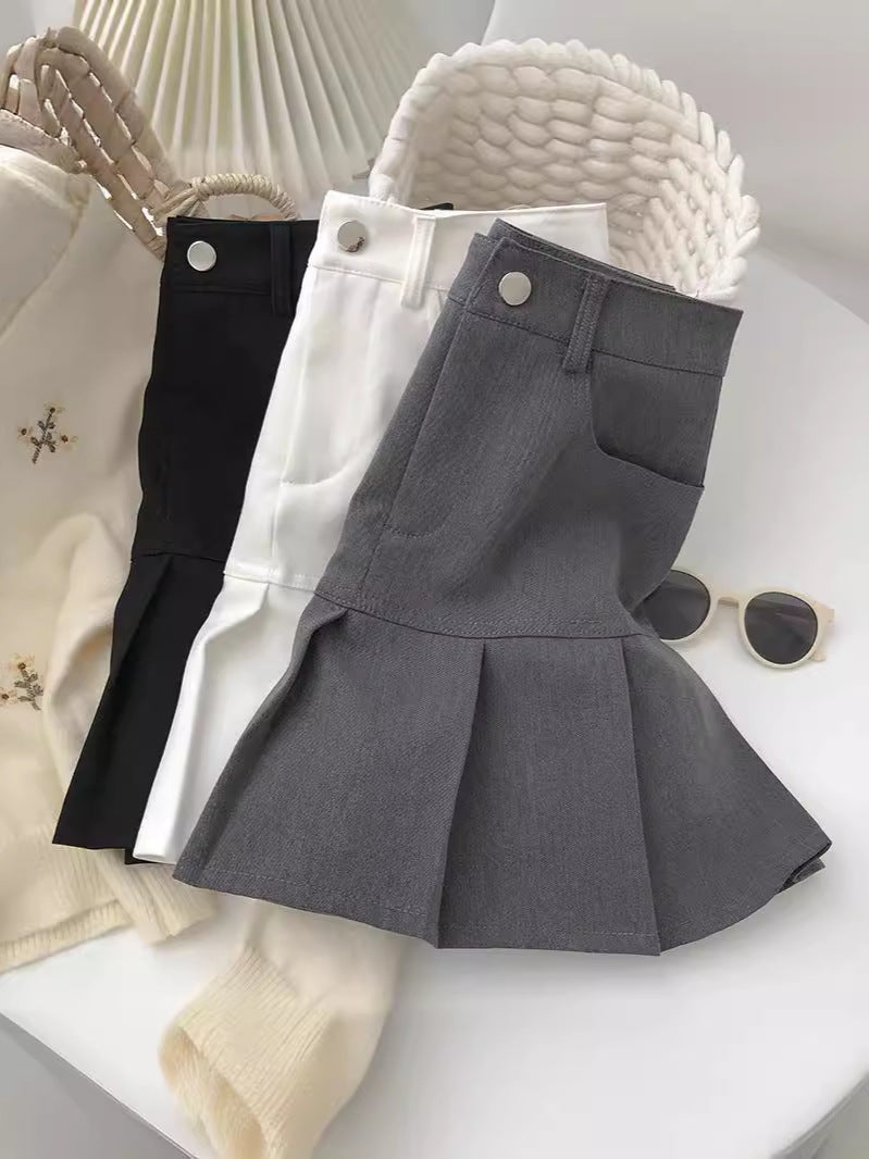 Women's High Waist Pleated A-Line JK Mini Skirt