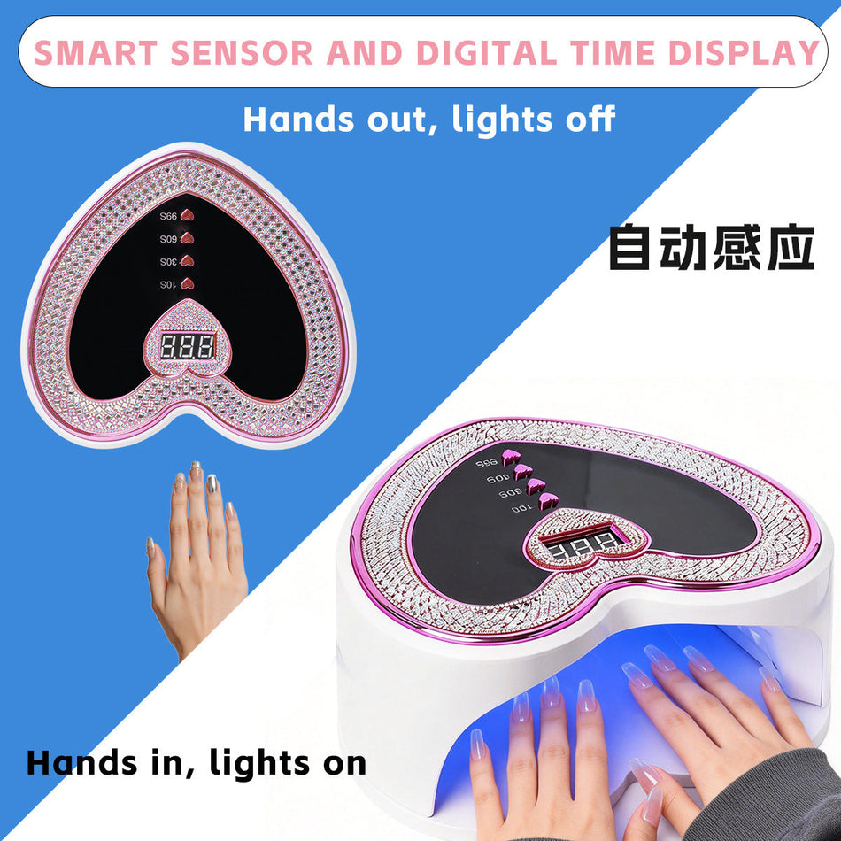 Heart-Shaped LED UV Nail Lamp with Smart Sensor & Fast Drying