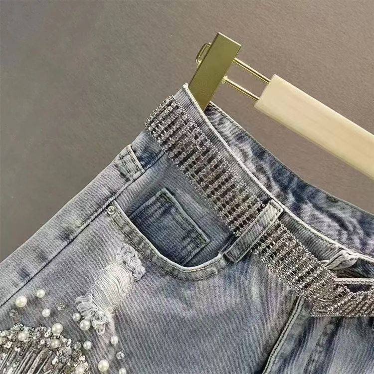 Women's Retro Denim High Waist Slim Fit Mini Skirt