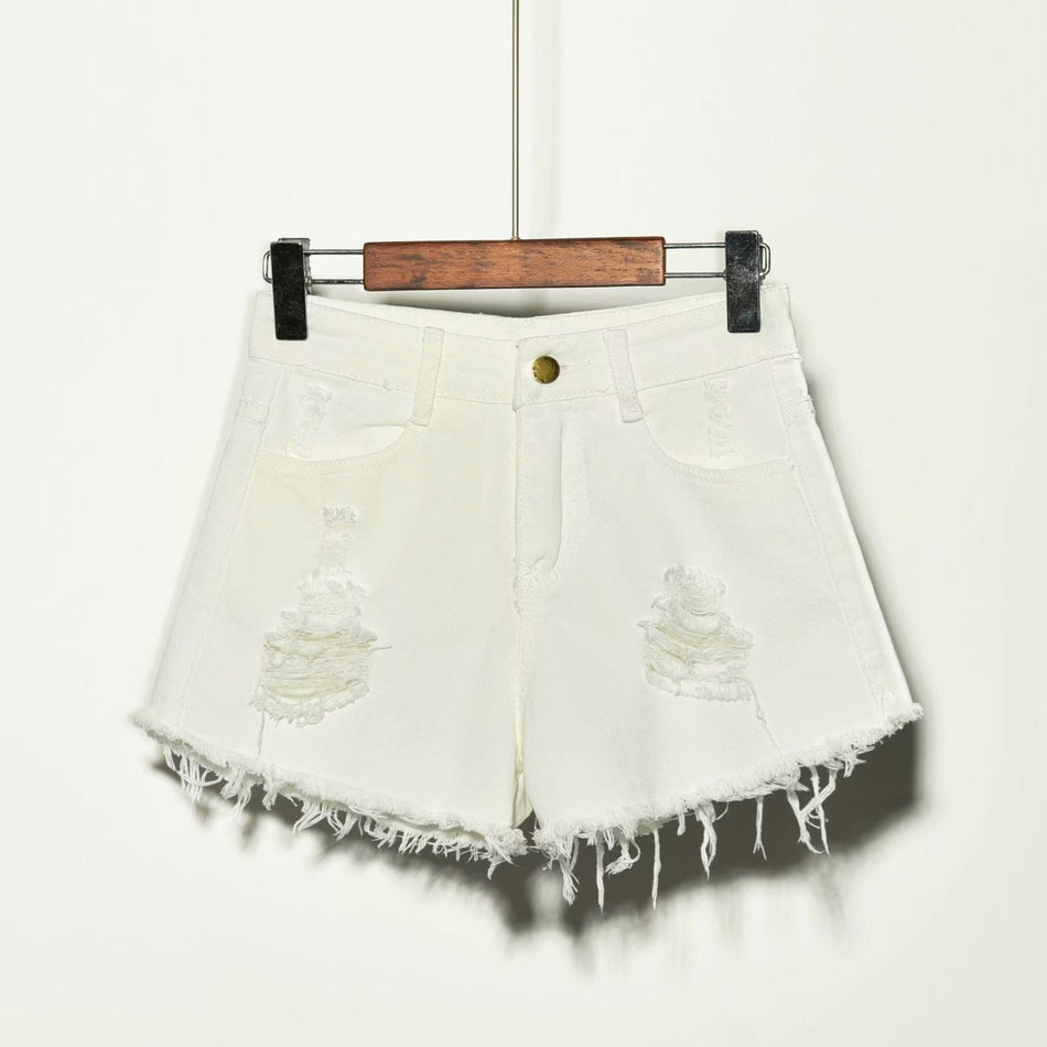 Women's Plus Size Ripped Denim Loose Fit Summer Shorts