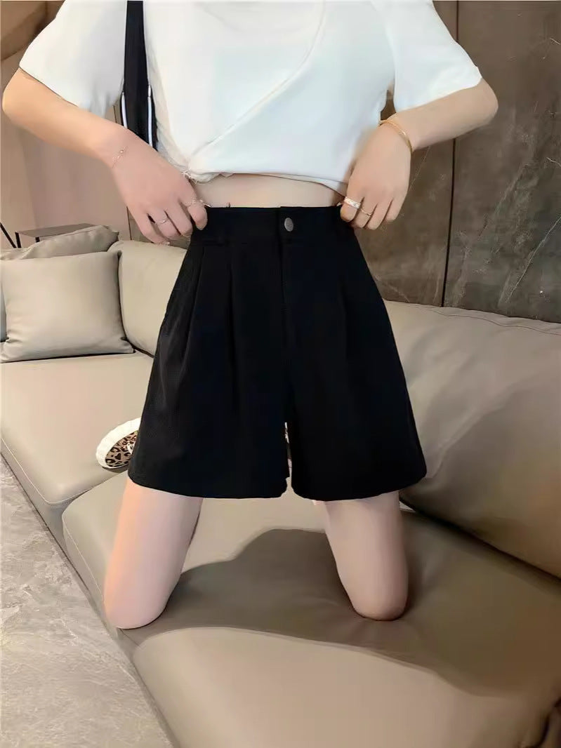 Women's High Waist Elastic Wide Leg Casual Summer Shorts