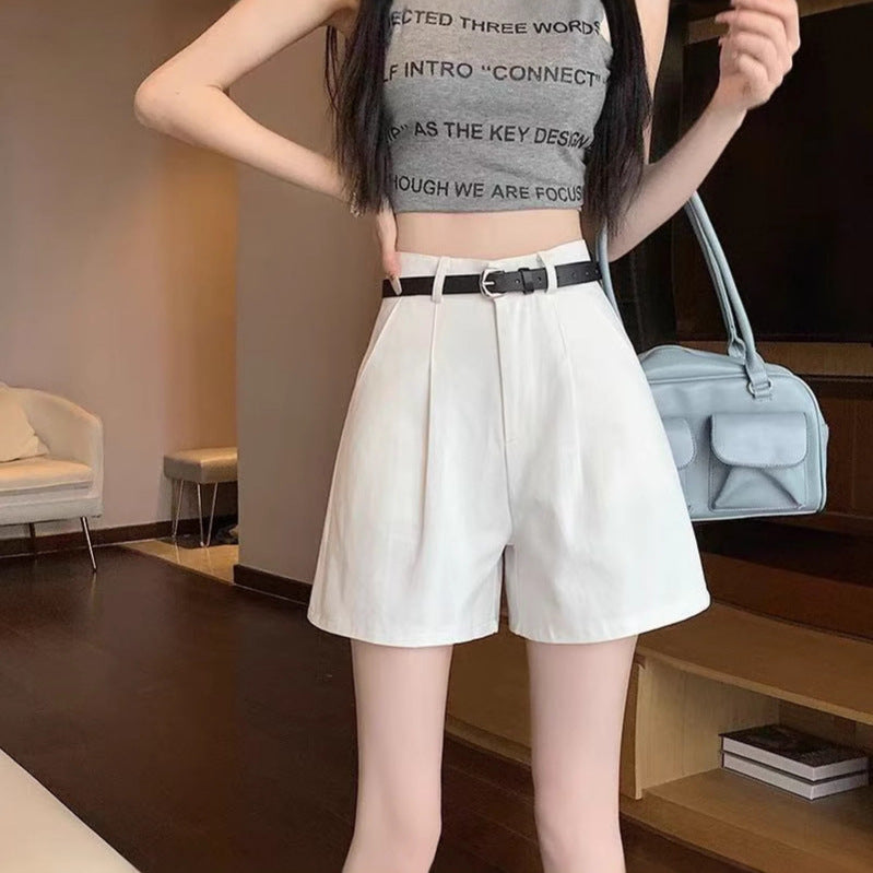 Women's High Waist A-Line Wide Leg Korean Style Shorts