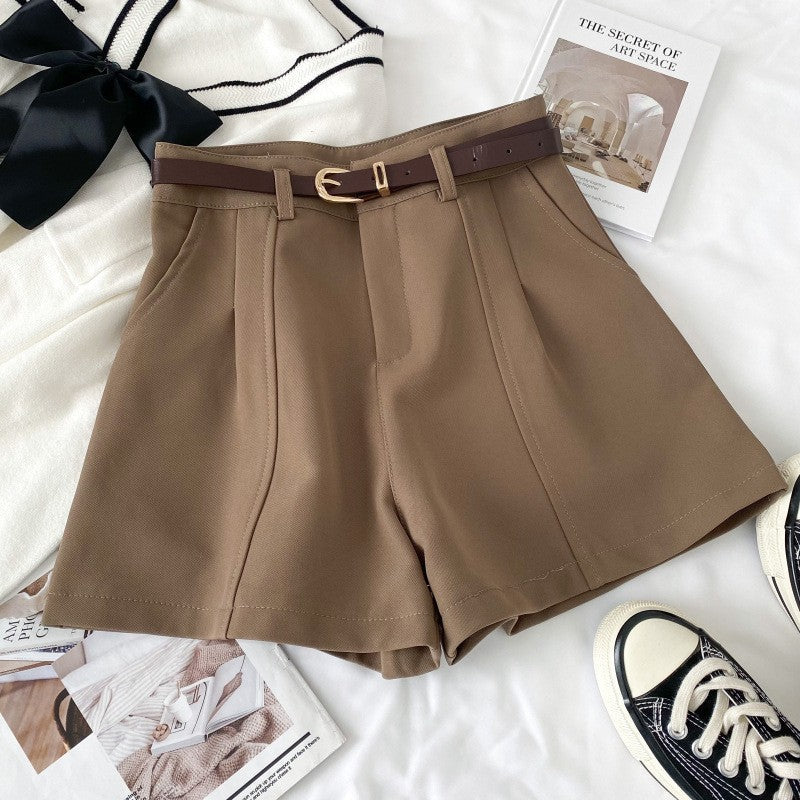 Women's High Waist A-Line Wide Leg Korean Style Shorts