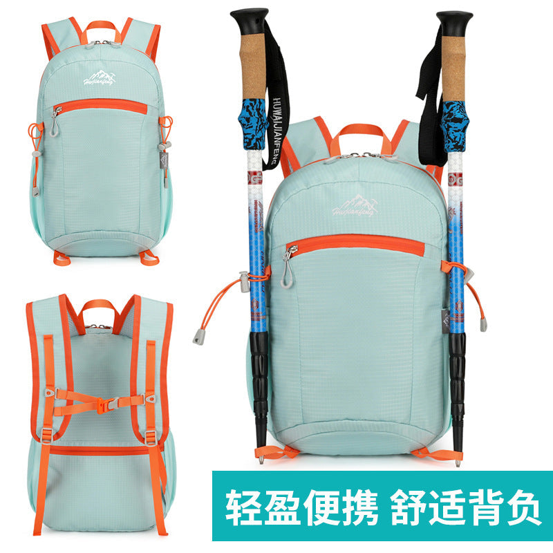 Neutral Nylon Foldable Hiking Backpack, Lightweight Storage