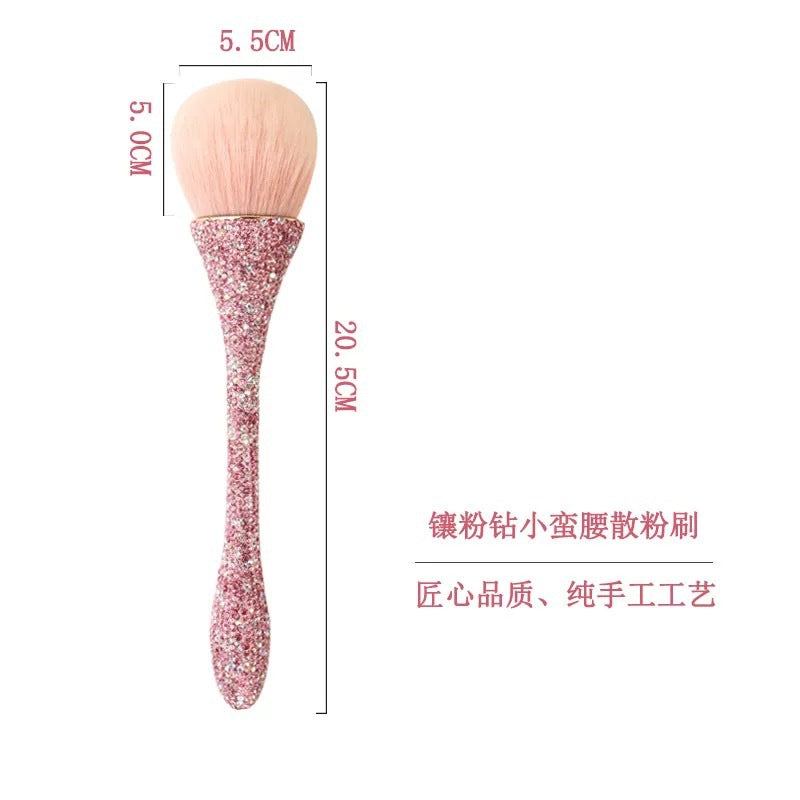 Soft Nail Dust Brush with Crystal Handle for Manicure Cleaning