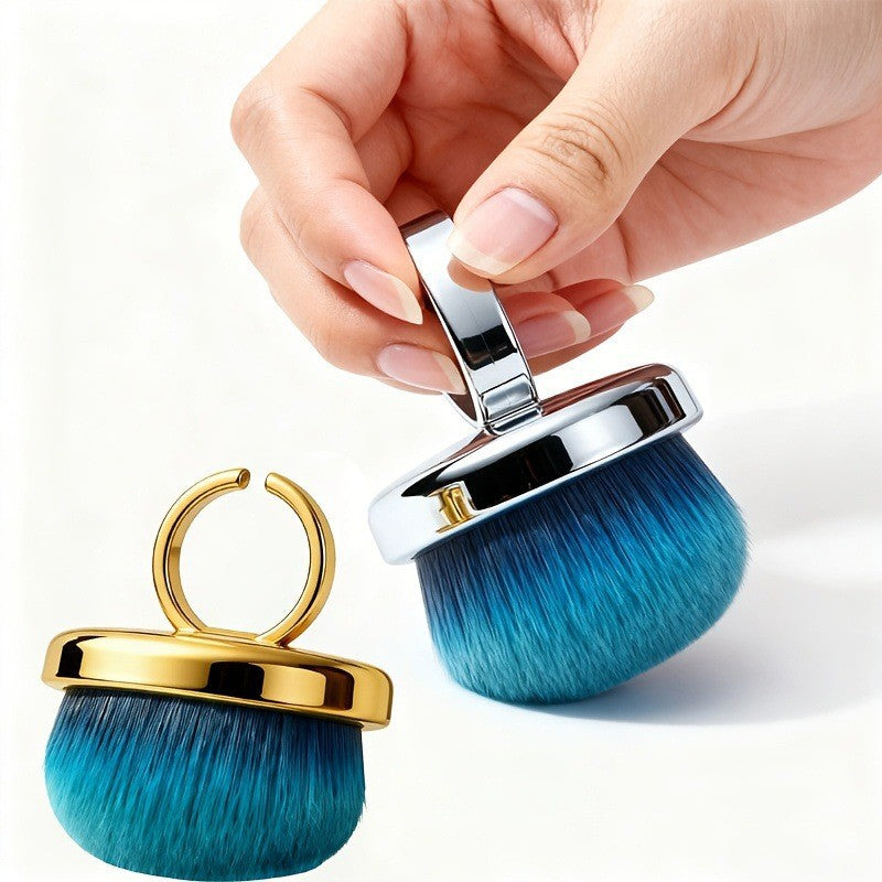 Ring Nail Dust Brush with Soft Bristles for Manicure Cleaning