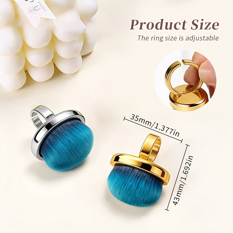 Ring Nail Dust Brush with Soft Bristles for Manicure Cleaning