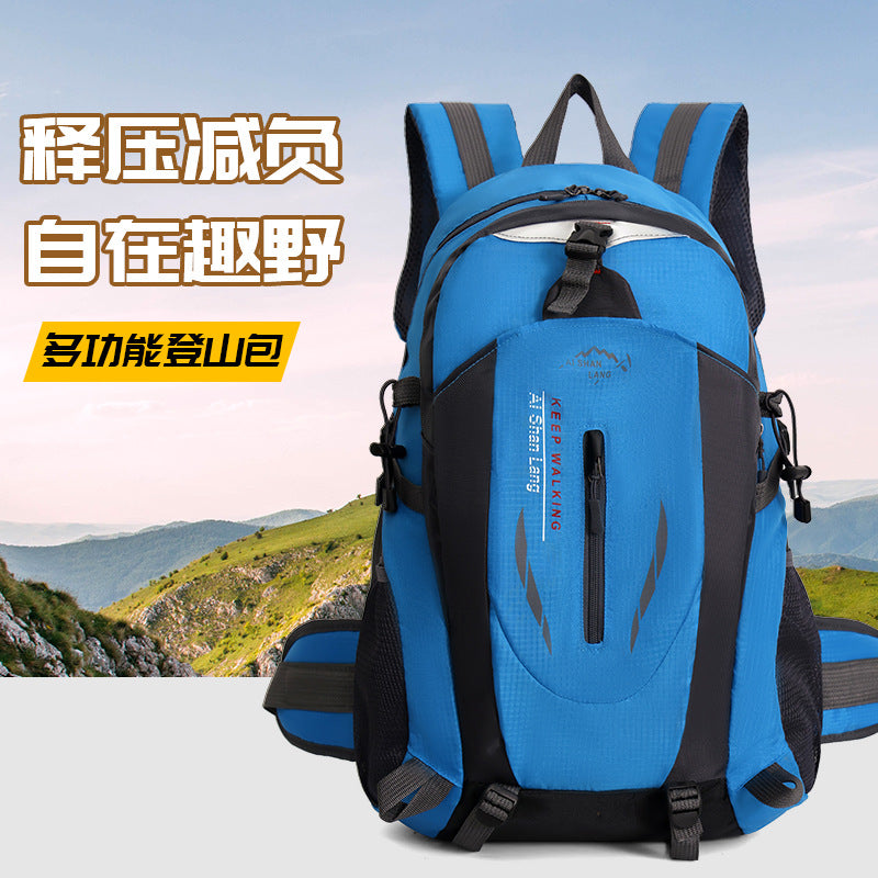 Unisex Nylon Mountaineering Backpack, Spine-Protecting 20-35L