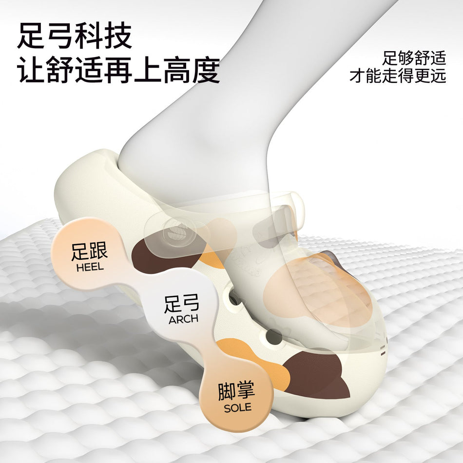 Three-Colored Cat Paw Thick-Soled Arch Support Clogs