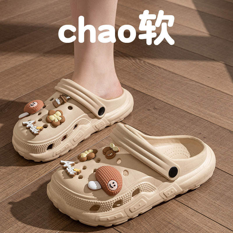Small Mushroom Hollow-Out Anti-Slip  Clogs