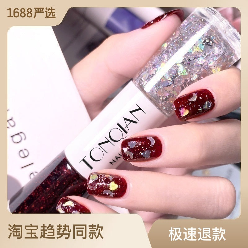Two-Tone Nail Polish with Quick-Dry Glossy Finish