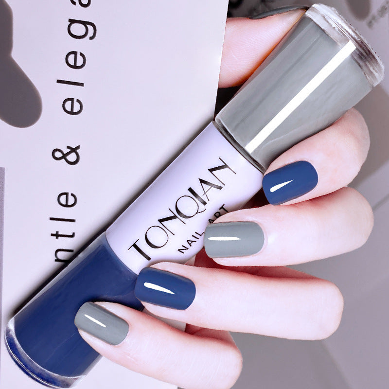 Two-Tone Nail Polish with Quick-Dry Glossy Finish