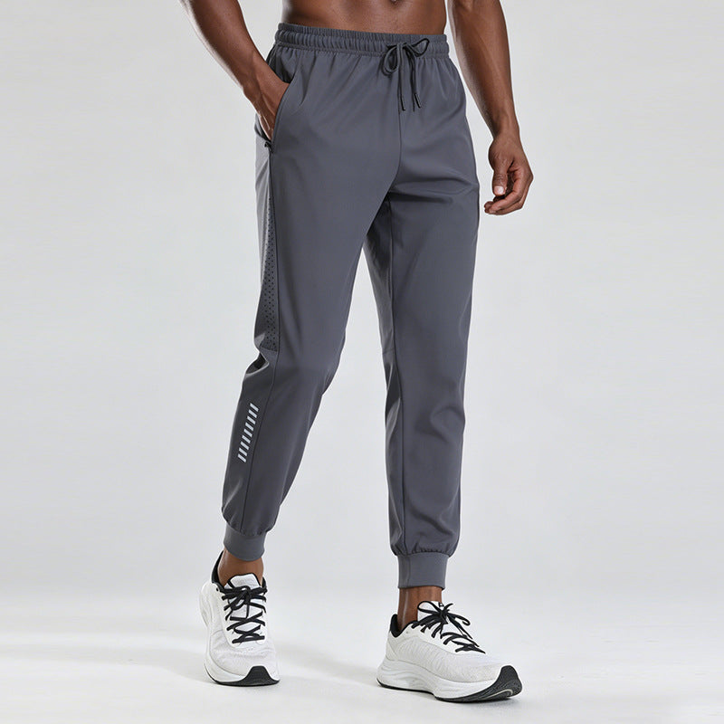 Men's Ice Silk Quick Dry Running Fitness Sports Trousers