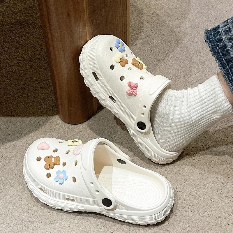 Unisex Thick-Soled Non-Slip Clogs with Charms