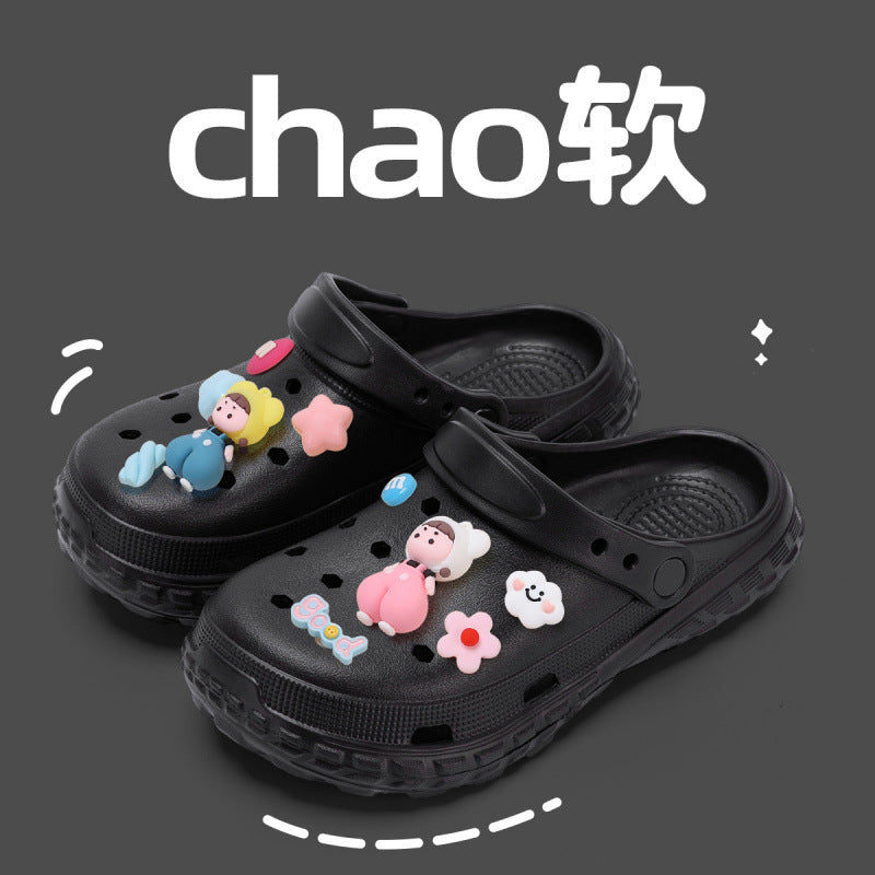 Unisex Thick-Soled Non-Slip Clogs with Charms