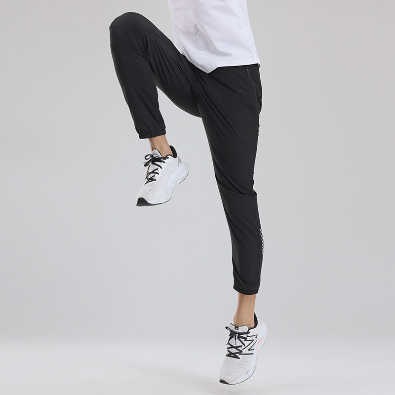 Men's Quick Dry Running Training Pants Leg Tie Sports Trousers