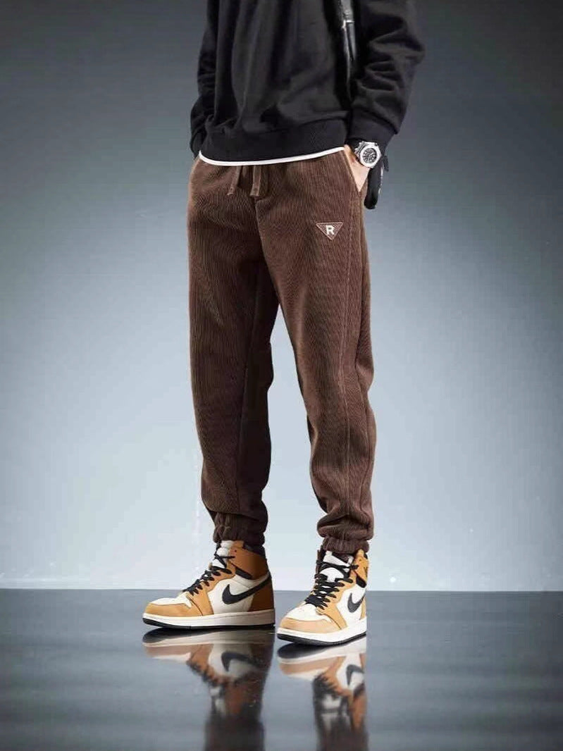 Men's Corduroy Jogger Sweatpants Drawstring Joggers