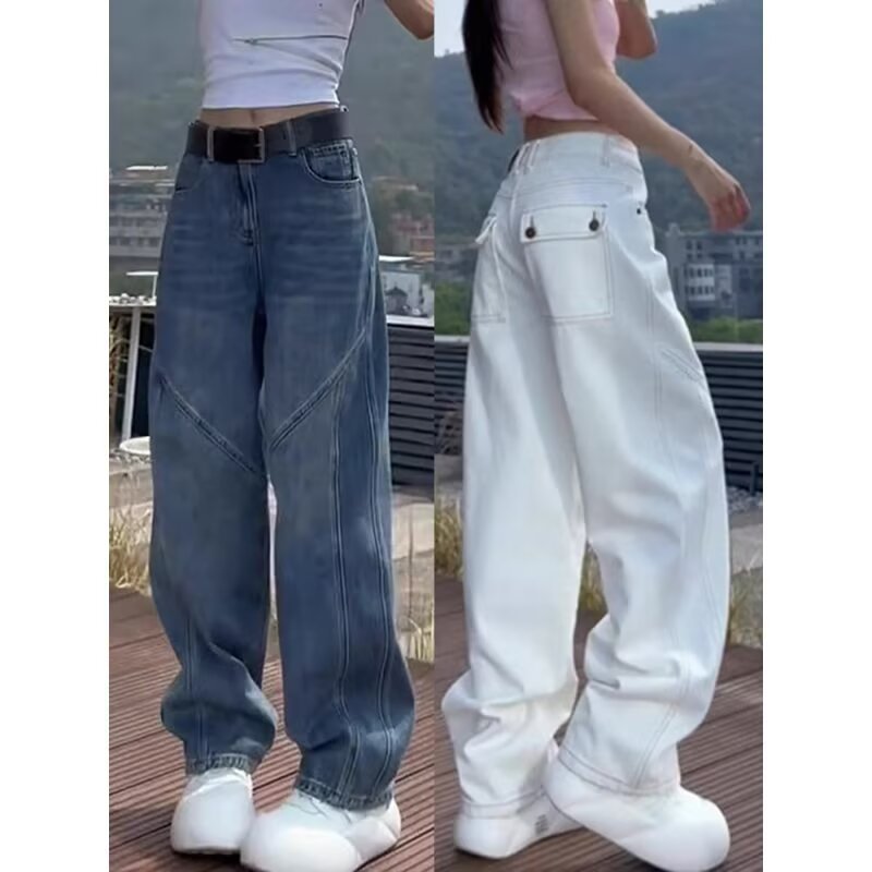 Women's Letter Detail Hip Hop High Street Denim Jeans