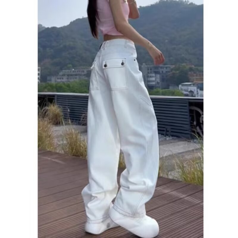 Women's Letter Detail Hip Hop High Street Denim Jeans