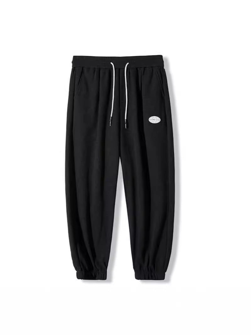 Men's Waffle Texture Loose Leg Casual Sports Pants