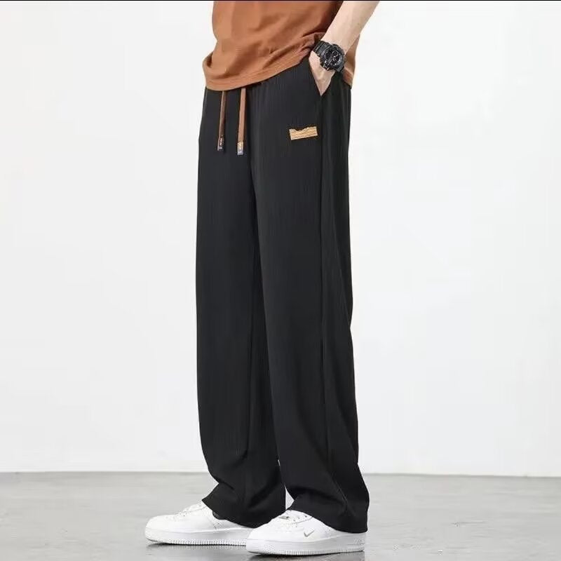 Men's Ice Silk Wide Leg Straight Leg Casual Pants