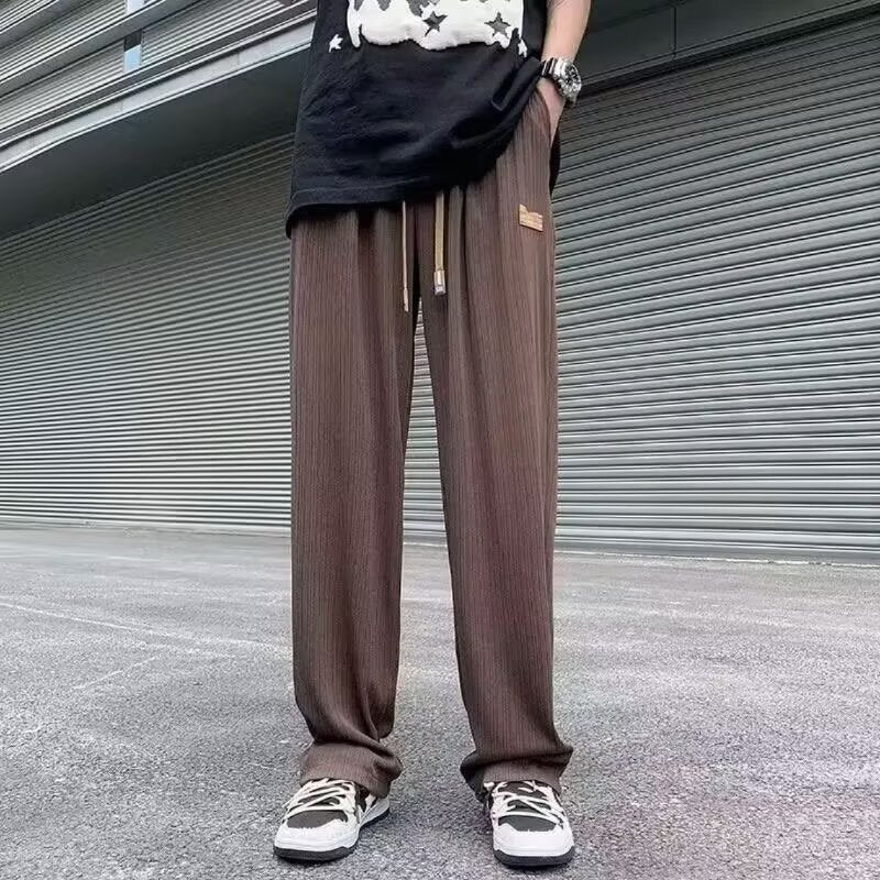 Men's Ice Silk Wide Leg Straight Leg Casual Pants