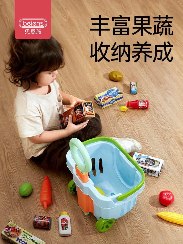 Children's Pretend Play Shopping Cart Toy Set