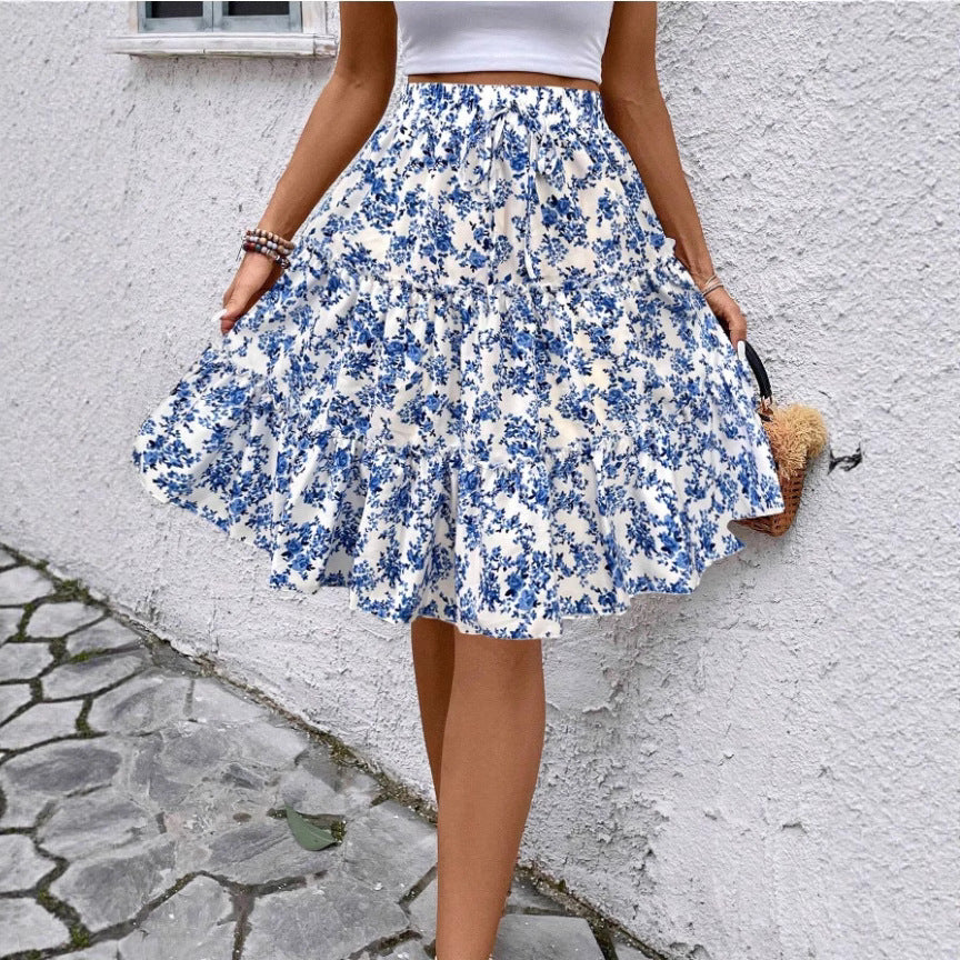 Floral Print Maxi Skirt for Women with Flowing A-Line Silhouette
