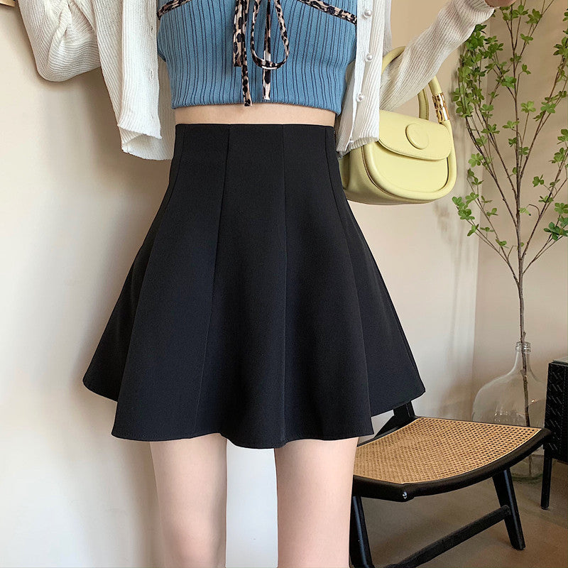High-Waisted Pleated A-Line Skirt for Women