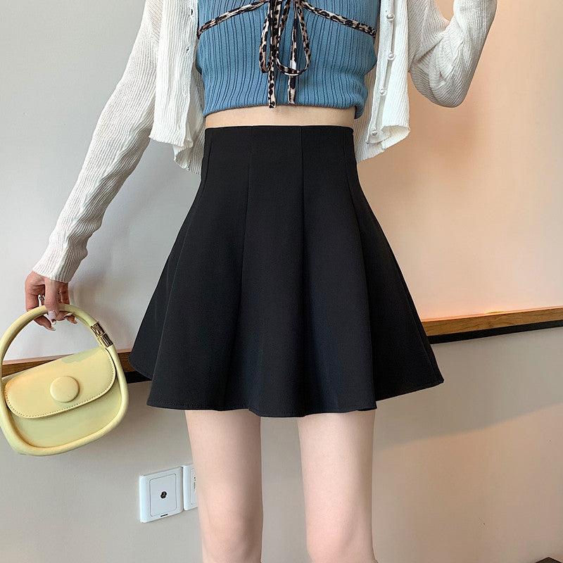 High-Waisted Pleated A-Line Skirt for Women