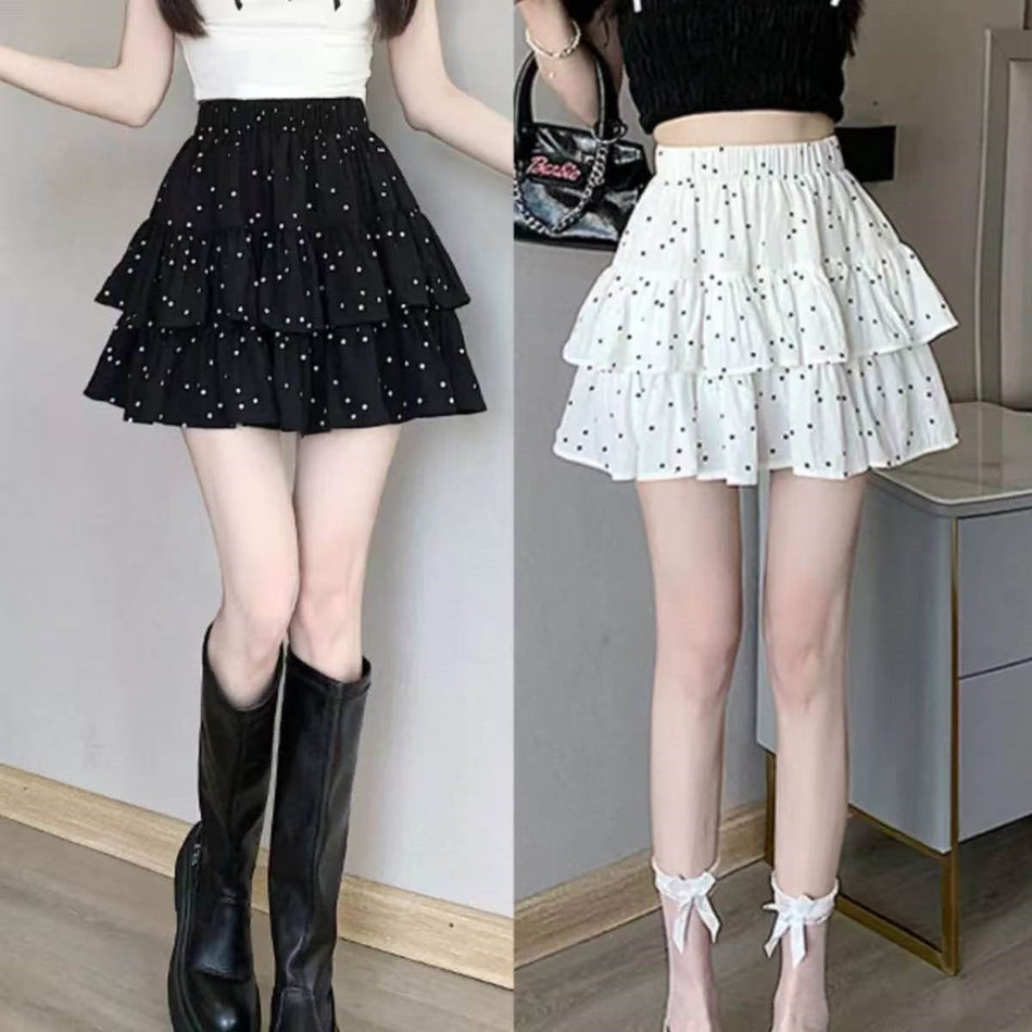 Polka Dot Tiered A-Line Tutu Skirt for Women