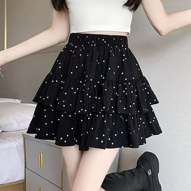 Polka Dot Tiered A-Line Tutu Skirt for Women