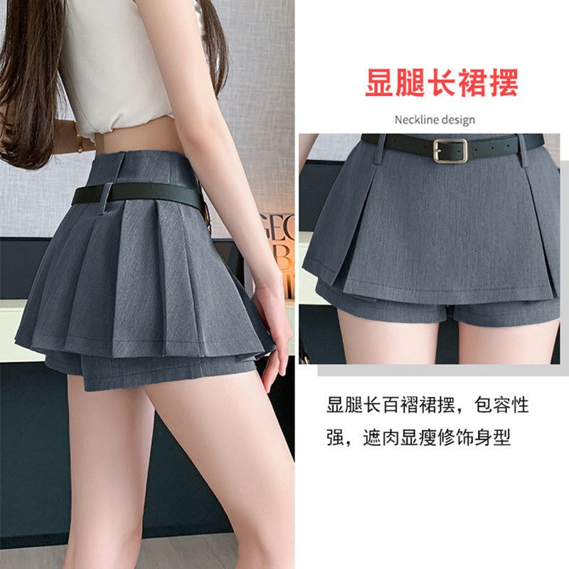High-Waist Tailored A-Line Skort