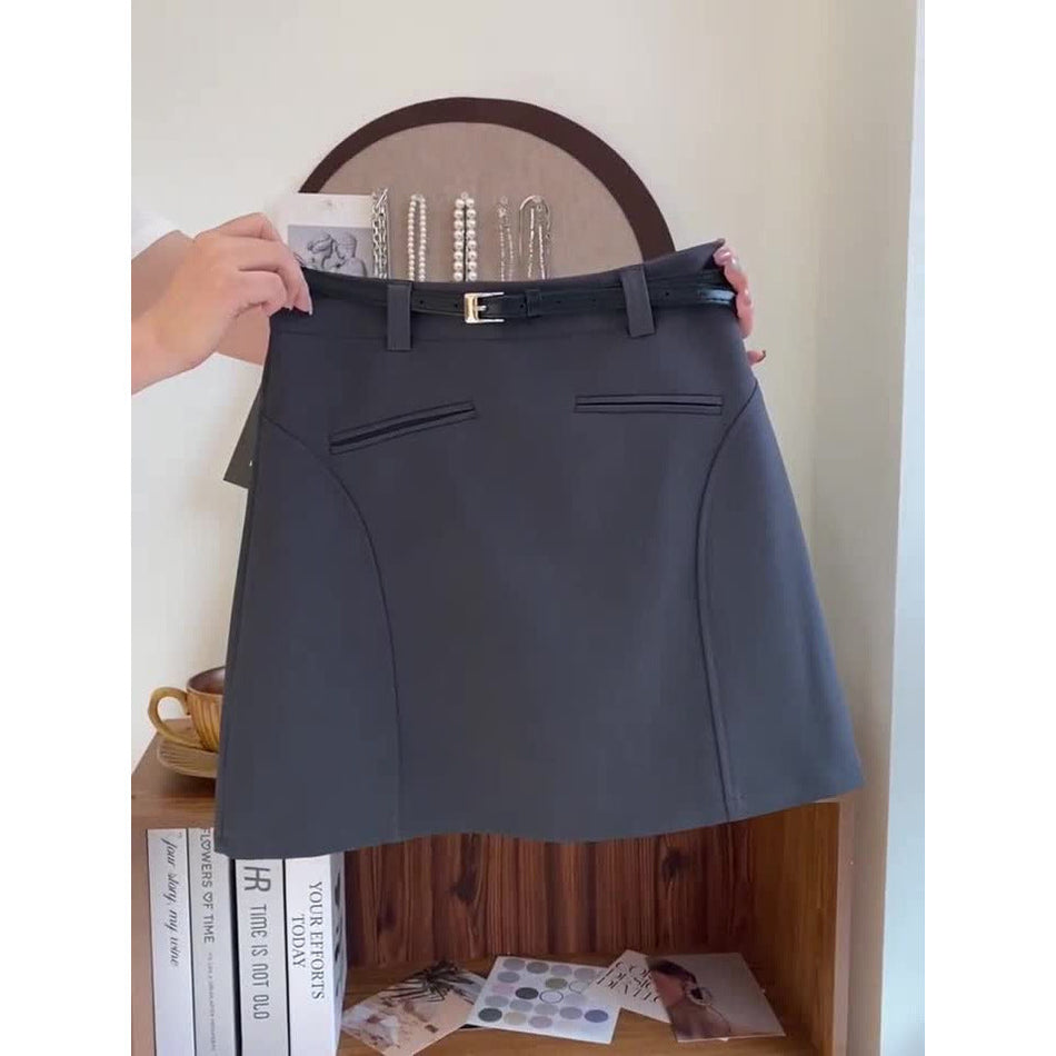 High-Waist Korean Style A-Line Mini Skirt