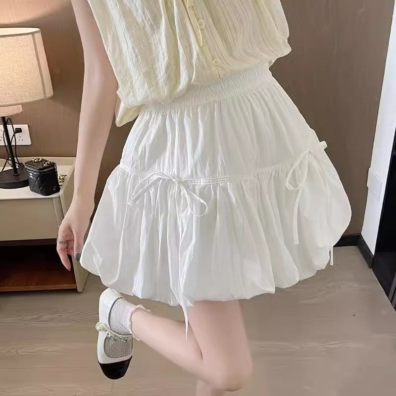 Sweet Butterfly-Inspired High-Waist Flower Bud Skirt