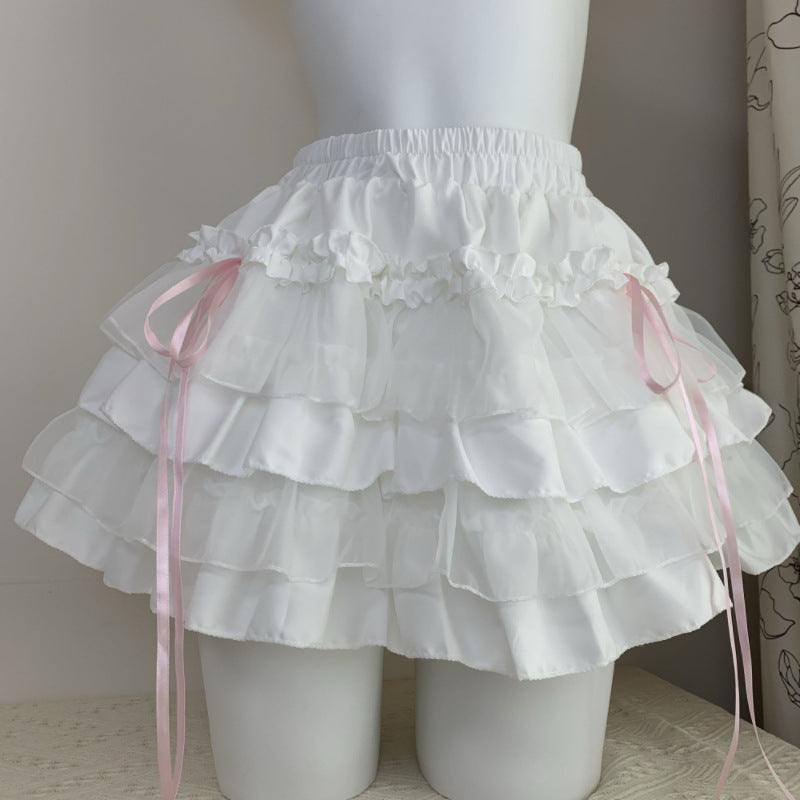 Lace Ballet-Inspired Tiered Mini Skirt