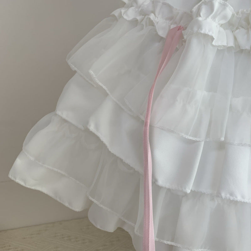 Lace Ballet-Inspired Tiered Mini Skirt