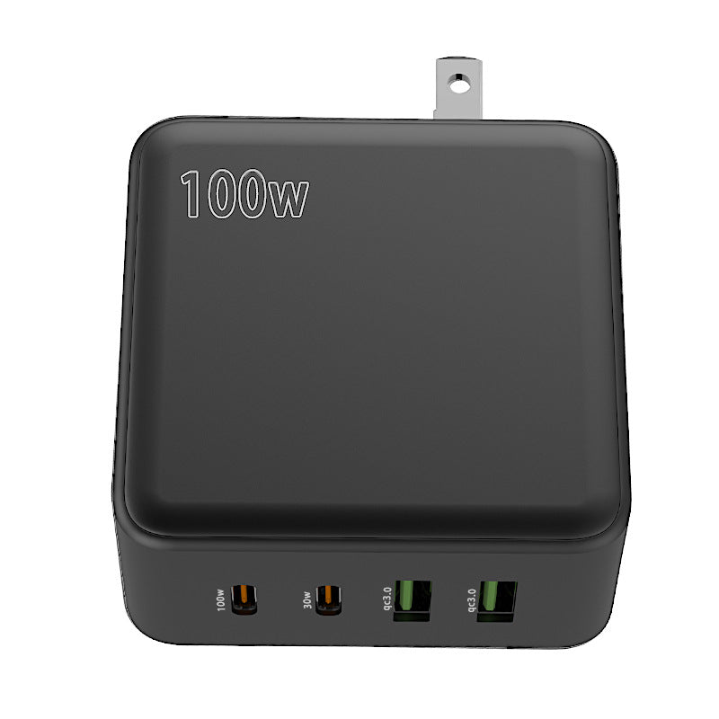 100W GaN Multi-Port Desktop Fast Charger with US Folding Plug